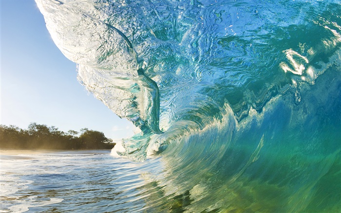 Welle bricht Ufer, Maui, Hawaii Hintergrundbilder Bilder