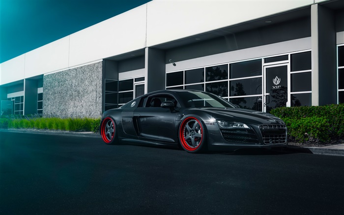 Audi R8 schwarz Supersportwagen Hintergrundbilder Bilder