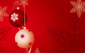 Weihnachtskugeln, roten Hintergrund HD Hintergrundbilder