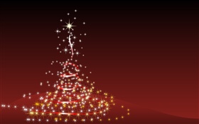 Thema Weihnachten, kreatives Design, Baum, Sterne, rot Stil HD Hintergrundbilder