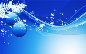 Weihnachten themed Bilder, Kugeln, blau Stil HD Hintergrundbilder