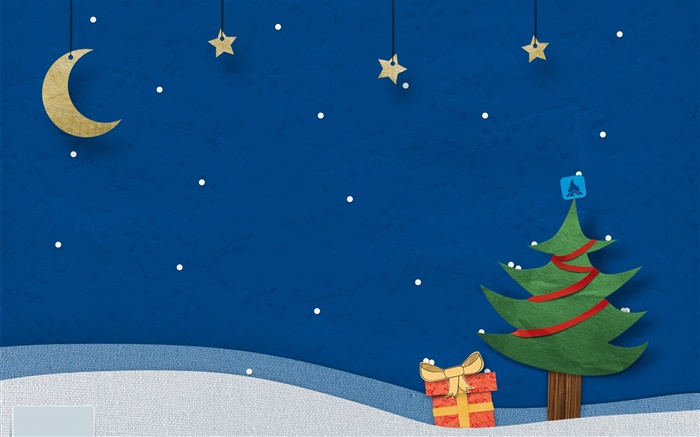 Weihnachten themed Bilder, kreatives Design, Baum, Geschenke, Sterne, Mond Hintergrundbilder Bilder
