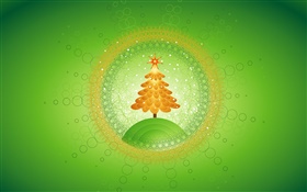 Weihnachtsbaum, Kreise, kreative Bilder, grünen Hintergrund HD Hintergrundbilder