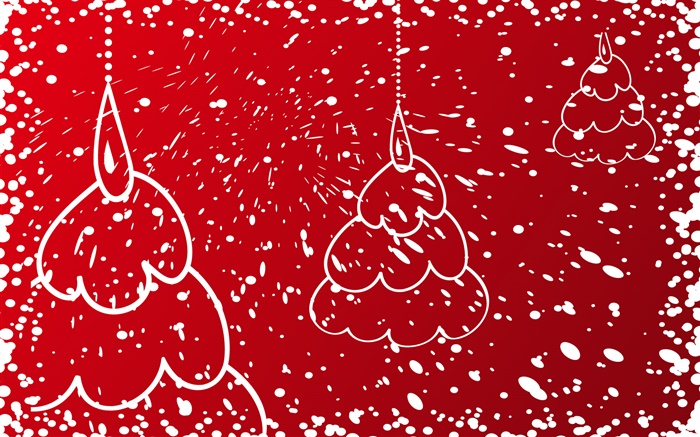 Weihnachtsbäume, rotem Hintergrund Hintergrundbilder Bilder