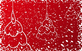 Weihnachtsbäume, rotem Hintergrund