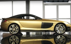 McLaren SLR Renovatio goldenen supercar Seitenansicht HD Hintergrundbilder