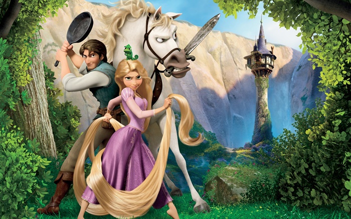 Verheddert, Disney-Film, pferd, Prinzessin Hintergrundbilder Bilder