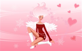 Vektor-Illustration, Mode Mädchen, flügel, engel