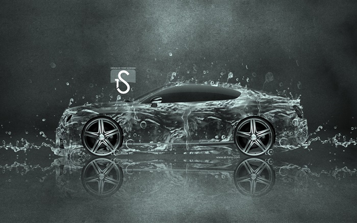 Wasserspritzen Auto, Seitenansicht, kreatives Design Hintergrundbilder Bilder