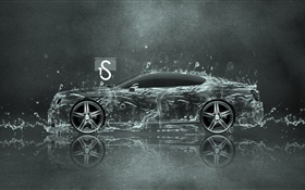 Wasserspritzen Auto, Seitenansicht, kreatives Design HD Hintergrundbilder
