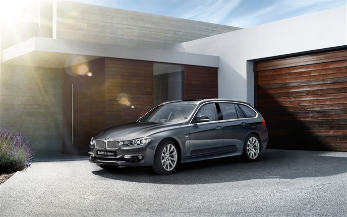 2015 BMW 3er Touring, schwarzes Auto Hintergrundbilder Bilder