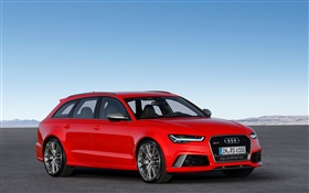 Audi RS 6 rote Farbe Auto HD Hintergrundbilder