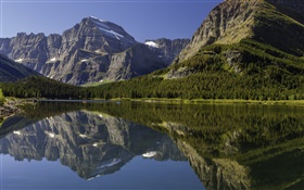 Kanada Landschaft, See, Berge, Wald, Wasser Reflexion