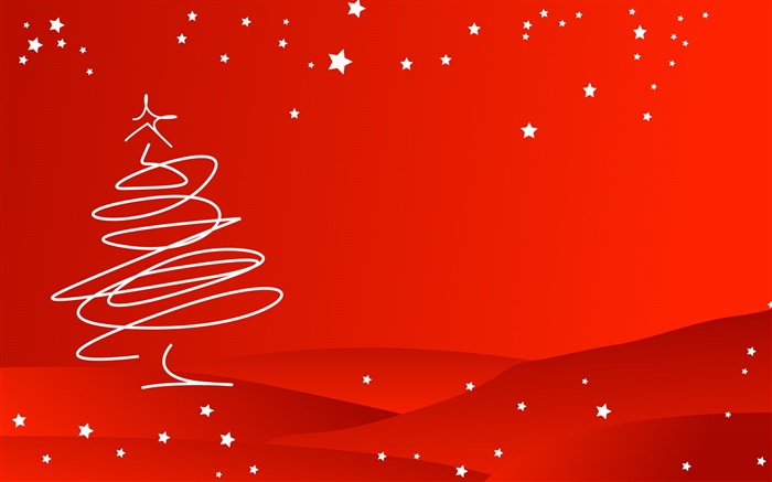 Thema Weihnachten, einfachen Stil, baum, roter Hintergrund Hintergrundbilder Bilder