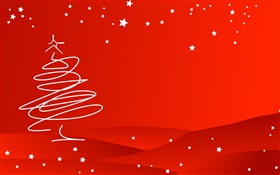 Thema Weihnachten, einfachen Stil, baum, roter Hintergrund