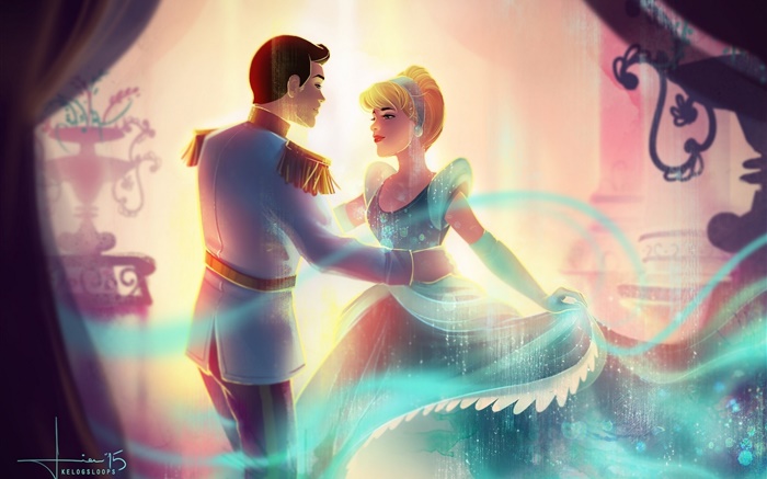 Cinderella, Mädchen, Prinz, anime Hintergrundbilder Bilder