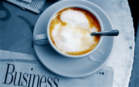 Cup, Kaffee, Zeitung HD Hintergrundbilder