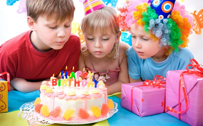 Nette Kinder, Geburtstagsfeier Hintergrundbilder Bilder