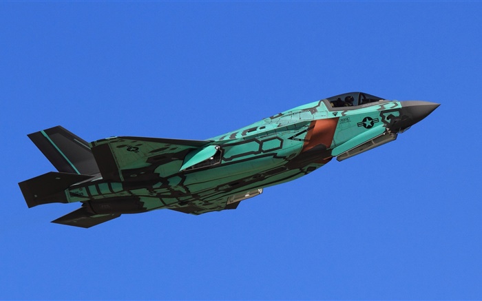 F-35A Lightning II Kämpfer Flug in Himmel Hintergrundbilder Bilder
