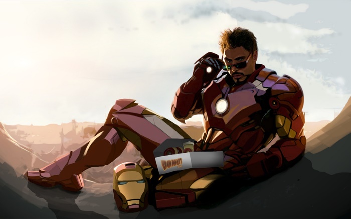 Iron Man, Tony Stark, Robert Downey Jr., Kunst Zeichnung Hintergrundbilder Bilder