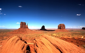 Monument Valley, blauer Himmel, Felsen HD Hintergrundbilder
