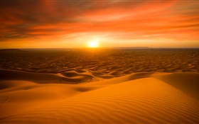 Marokko, Sahara, Sand, Sonnenuntergang HD Hintergrundbilder