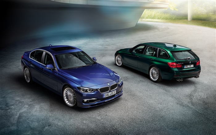 2013 Alpina BMW 3er F30 F31 Autos, blau und grün Hintergrundbilder Bilder