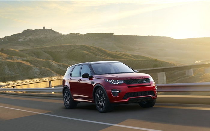 2015 Range Rover rot SUV Fahrzeuggeschwindigkeit Hintergrundbilder Bilder