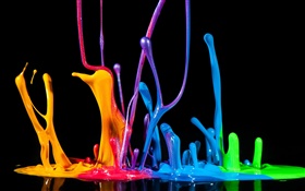 Bunte Farben Spray, Flüssigkeit, Spritzer, kreativ HD Hintergrundbilder