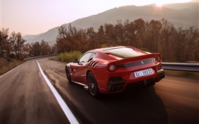 Ferrari F12 rot Supersportwagen  Rückansicht HD Hintergrundbilder