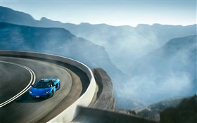 Lamborghini Aventador LP750-4 blau Supersportwagen , Hochgeschwindigkeits HD Hintergrundbilder