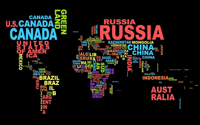 Weltkarte , Länder, Texte, kreatives Design Hintergrundbilder Bilder