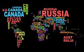 Weltkarte , Länder, Texte, kreatives Design HD Hintergrundbilder