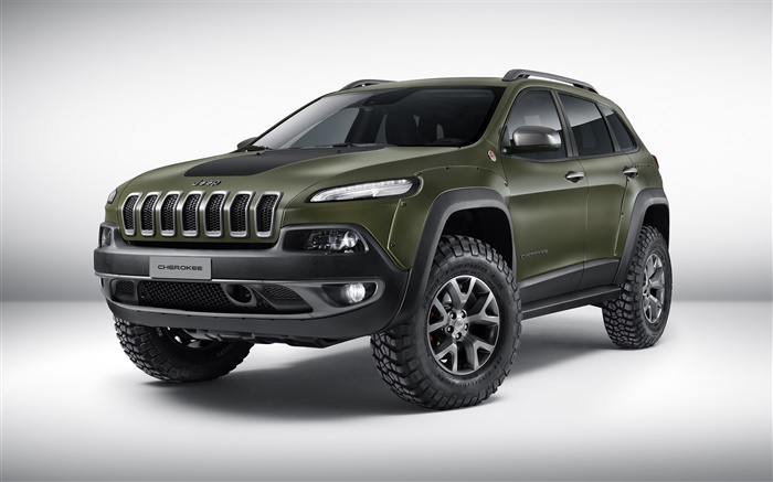 2015 Jeep Cherokee Konzept der grünen Farbe Auto Hintergrundbilder Bilder