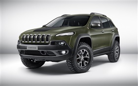2015 Jeep Cherokee Konzept der grünen Farbe Auto