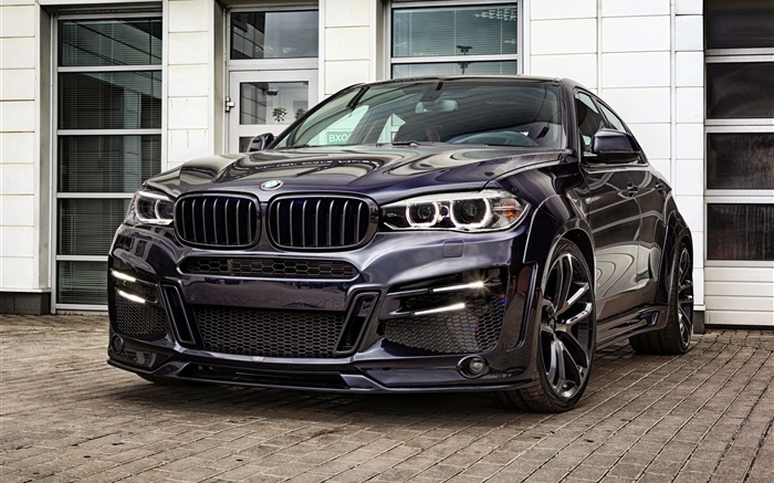 BMW X6 F16 schwarz SUV Auto Hintergrundbilder Bilder