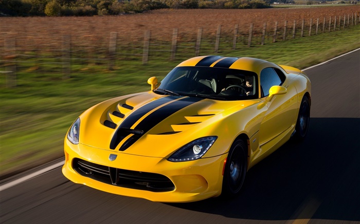 Dodge Viper SRT GTS gelb supercar Hintergrundbilder Bilder