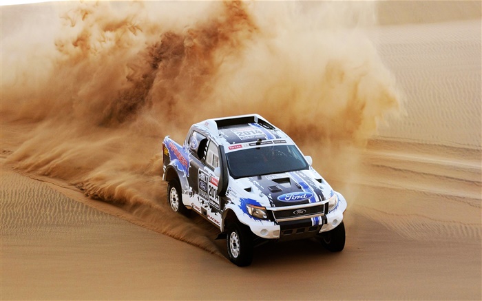 Ford SUV Auto, Rallye Dakar, Düne, Schmutz Hintergrundbilder Bilder