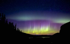 Nordlichter , Silhouetten, schöne Nacht HD Hintergrundbilder