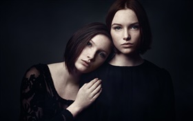 Zwei Mädchen, Portrait, Sommersprossen HD Hintergrundbilder