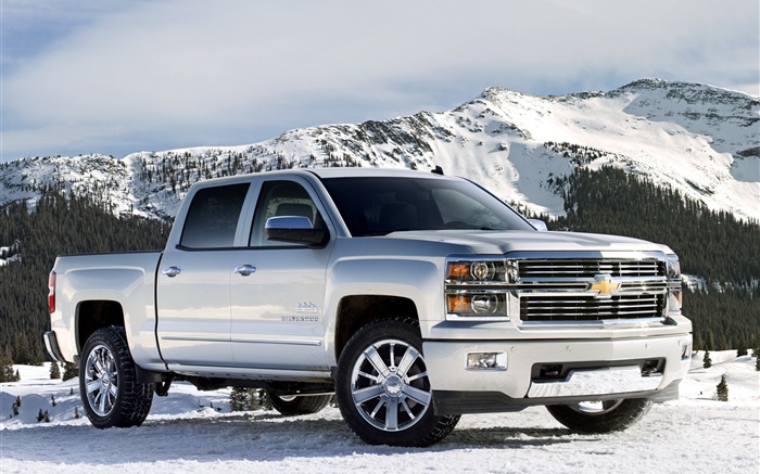 Chevrolet Jeep, Pickup, Schnee, Berge Hintergrundbilder Bilder