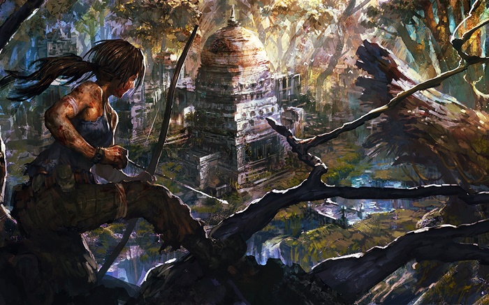 Spiel, Kunst, Malerei, Lara Croft, Tomb Raider Hintergrundbilder Bilder