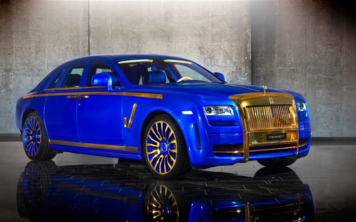 Mansory Rolls-Royce Ghost blau Luxus-Auto Hintergrundbilder Bilder