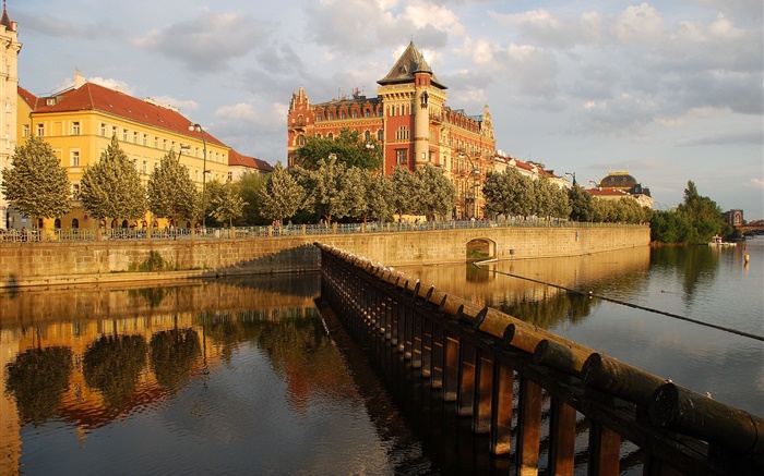 Prag, Tschechische Republik, Palast, Fluss, Haus Hintergrundbilder Bilder
