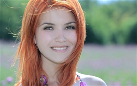 Redhead Mädchen, Portrait, Lächeln HD Hintergrundbilder