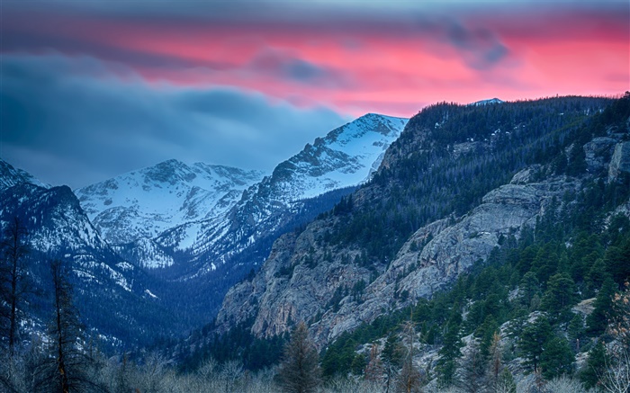 Rocky Mountain National Park, Colorado, USA, Berge, Bäume Hintergrundbilder Bilder