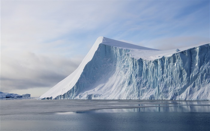 Meer, Gletscher Eis, Kälte, Wolken Hintergrundbilder Bilder