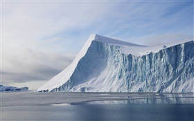 Meer, Gletscher Eis, Kälte, Wolken HD Hintergrundbilder
