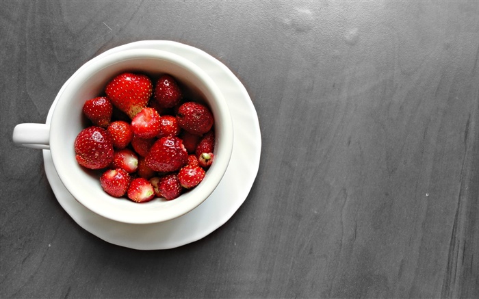 Erdbeeren, Tasse Hintergrundbilder Bilder