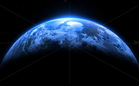 Blauer Planet, weiße Linien HD Hintergrundbilder